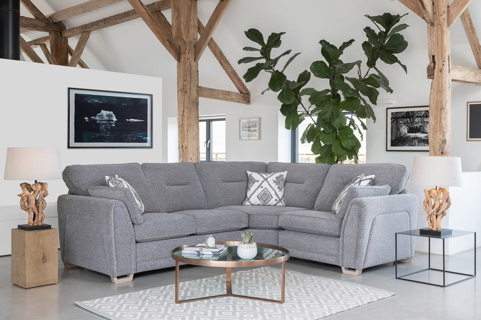 Aalto - Grey Fabric Corner Sofa (Right Hand Facing)