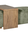 Jackie - Green Fabric And Wood Coffee Table