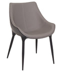 Cairo - Taupe And Black Faux Leather And Metal Dining Chair