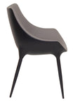 Cairo - Taupe And Black Faux Leather And Metal Dining Chair