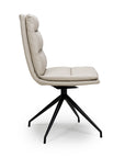 Eske - Taupe Faux Leather And Metal Dining Chair