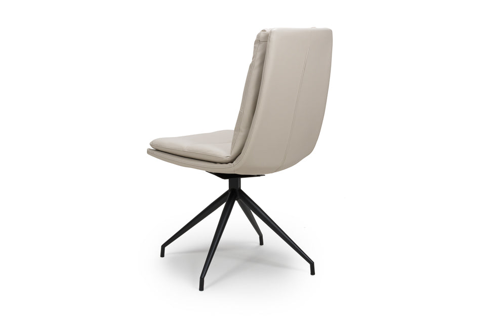 Eske - Taupe Faux Leather And Metal Dining Chair