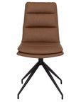 Eske - Brown Faux Leather And Metal Dining Chair