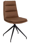 Eske - Brown Faux Leather And Metal Dining Chair