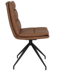 Eske - Brown Faux Leather And Metal Dining Chair