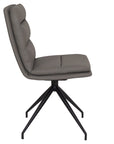 Eske - Grey Faux Leather And Metal Dining Chair