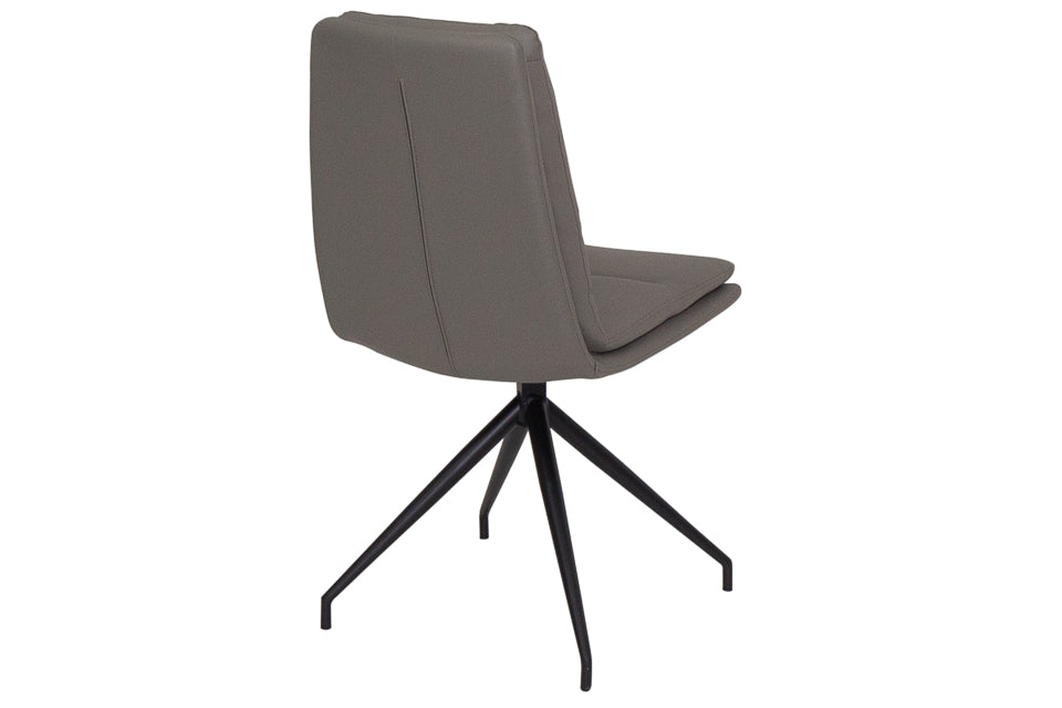 Eske - Grey Faux Leather And Metal Dining Chair