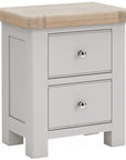 Kilronan - Grey And Oak 2 Drawer Bedside Locker