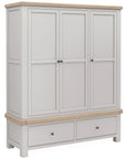 Kilronan - Grey And Oak Triple Wardrobe With 2 Drawers