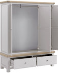 Kilronan - Grey And Oak Triple Wardrobe With 2 Drawers