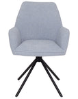 Genoa - Blue Fabric And Metal Swivel Dining Chair