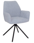 Genoa - Blue Fabric And Metal Swivel Dining Chair