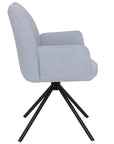 Genoa - Blue Fabric And Metal Swivel Dining Chair