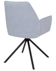 Genoa - Blue Fabric And Metal Swivel Dining Chair