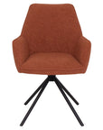 Genoa - Orange Fabric And Metal Swivel Dining Chair