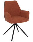 Genoa - Orange Fabric And Metal Swivel Dining Chair