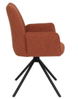 Genoa - Orange Fabric And Metal Swivel Dining Chair