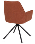 Genoa - Orange Fabric And Metal Swivel Dining Chair
