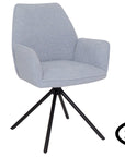 Genoa - Blue Fabric And Metal Swivel Dining Chair