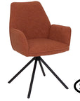 Genoa - Orange Fabric And Metal Swivel Dining Chair