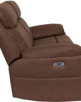 Jordan - Brown Fabric 2 Seater Power Recliner Sofa