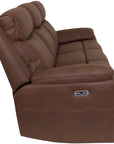 Jordan - Brown Fabric 3 Seater Power Recliner Sofa
