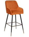 Sauron - Orange Velvet Counter Stool