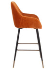 Sauron - Orange Velvet Counter Stool