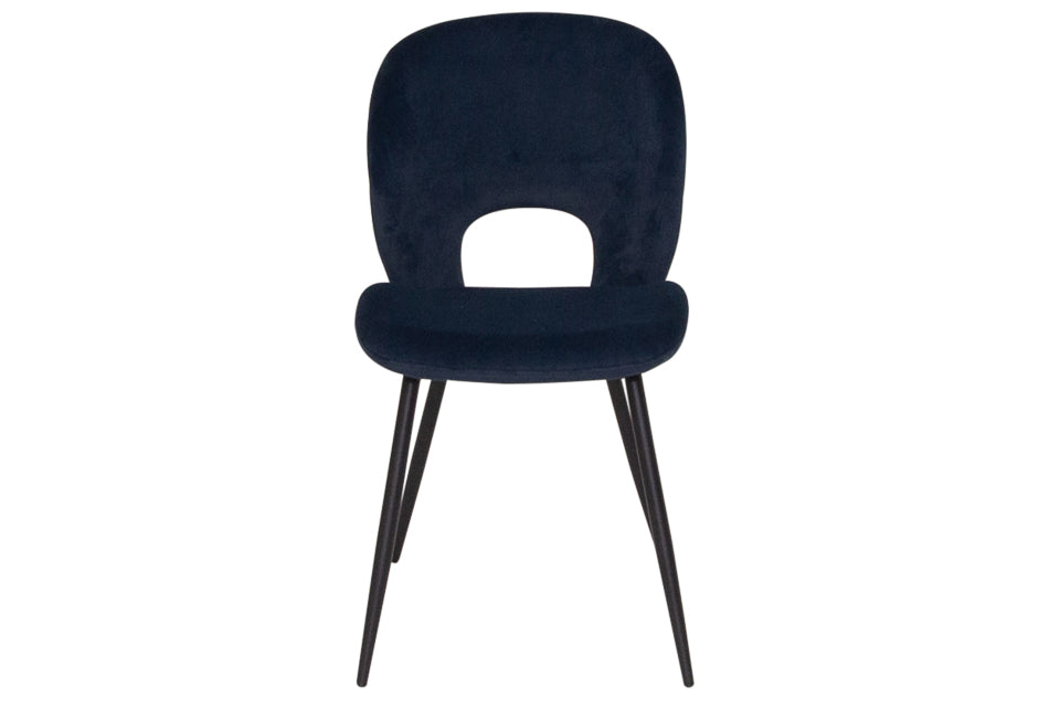 Slane - Blue Fabric And Metal Dining Chair (Navy)
