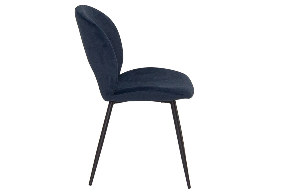 Slane - Blue Fabric And Metal Dining Chair (Navy)