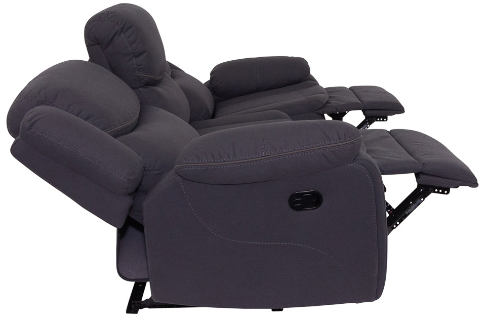 Rio - Grey Fabric 3 Seater Recliner Sofa