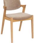 Simpson - Cream And Oak Fabric And Wood Dining Chair