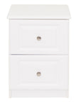 Saturn - White 2Dr Deep Bedside Locker