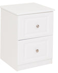Saturn - White 2Dr Deep Bedside Locker