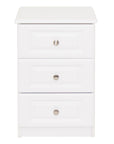 Saturn - White 3Dr Deep Bedside Locker