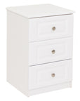 Saturn - White 3Dr Deep Bedside Locker