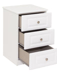 Saturn - White 3Dr Deep Bedside Locker