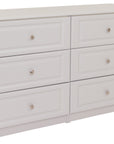Jupiter Grey 6 Drawer Chest with silver handles