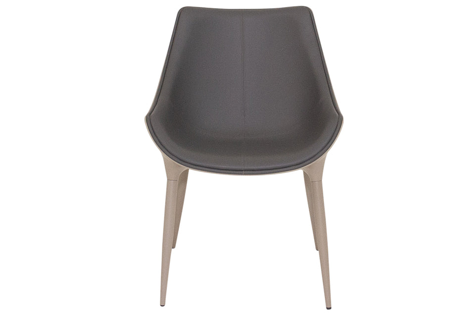 Kingston - Grey Faux Leather And Metal Dining Chair