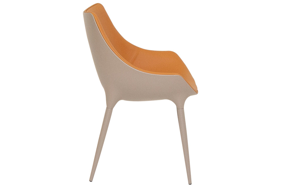 Kingston - Orange Faux Leather And Metal Dining Chair