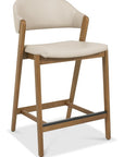 Leah Taupe Faux Leather Barstool