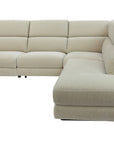 Picton Cream fabric Reclining Corner Suite with metal legs
