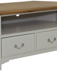 Simon Corner Entertainment Unit with 2 drawers and a shelf
