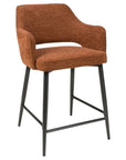 Roxy - Orange Counter Bar Stool With Black Leg