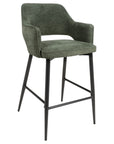 Roxy - Green High Bar Stool With Black Leg
