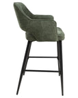 Roxy - Green High Bar Stool With Black Leg
