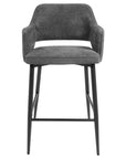 Roxy - Steel And Grey High Bar Stool With Black Leg