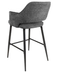 Roxy - Steel And Grey High Bar Stool With Black Leg