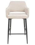 Roxy - Cream High Bar Stool With Black Leg