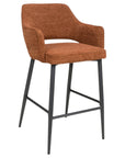 Roxy - Orange High Bar Stool With Black Leg